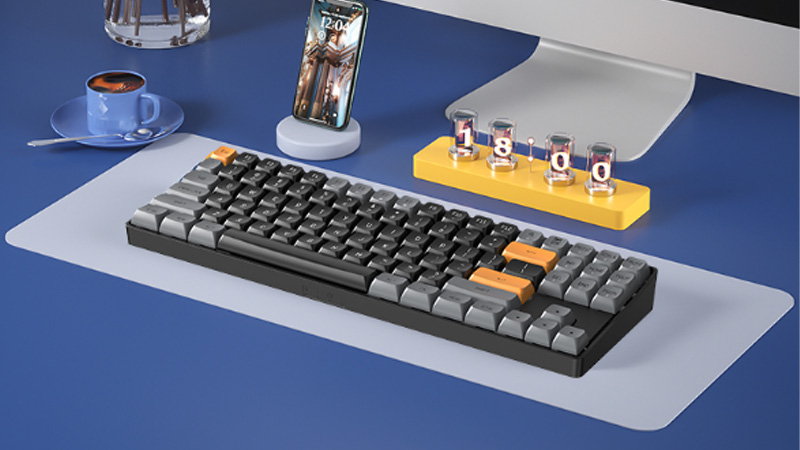 Bàn phím cơ DarkFlash GD87 Sugar Brown Yellow Switch – Không dây 2.4G, Hotswap 3 Pin, Pin 1200mAh