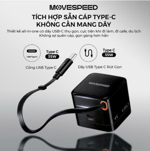 lắp đặt camera uy tín tại Đắk Lắk Củ sạc nhanh Movespeed MSA03 35W