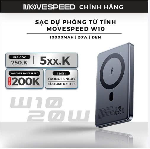 lắp đặt camera uy tín tại Đắk Lắk Sạc dự phòng từ tính Movespeed W10