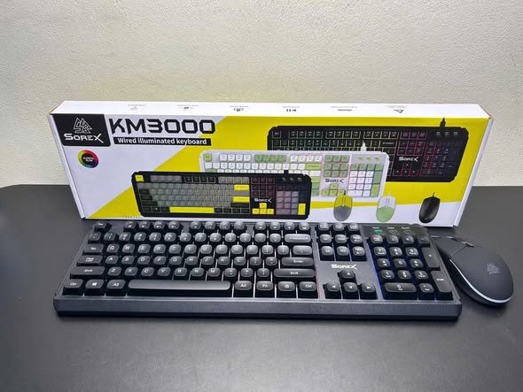 Bộ phím chuột Sorex KM3000 X Đen