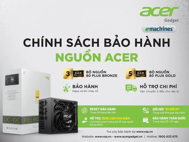 Nguồn ACER AC1000 Gold Full Modular