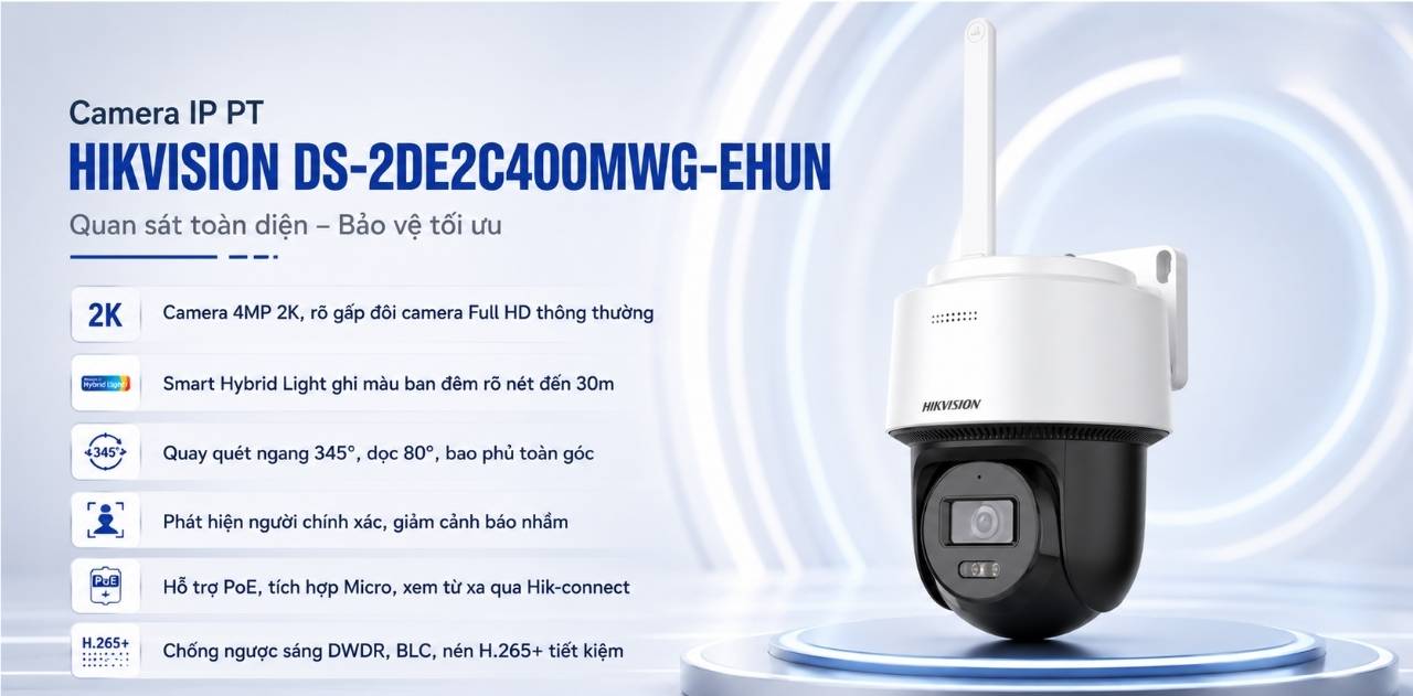 Camera Hikvision DS-2DE2C200MWG-EHUN 2MP Mini PT