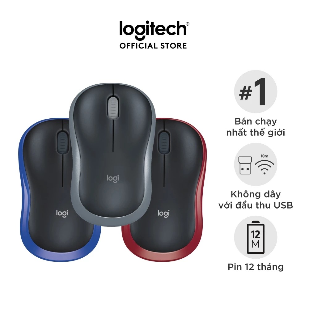 Chuột không dây Logitech M185 chính hãng