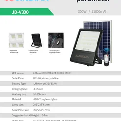 ĐÈN PHA NĂNG LƯỢNG MẶT TRỜI JINDIAN JD-V300 300W