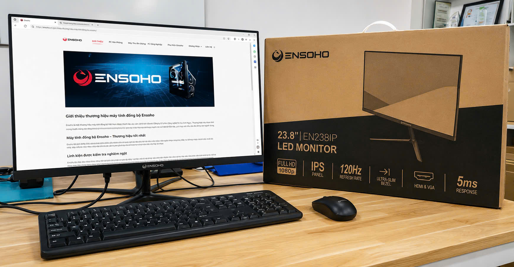 Màn hình ENSOHO EN238IP 24 inch IPS 120Hz giá 1.450K