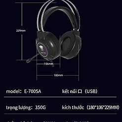 Thông số tai nghe Jungle Leopard E-7005A driver 50mm USB