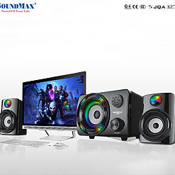 Loa vi tính SoundMax A-600 2.1 16W Bluetooth – USB/TF, AUX, Màu Đen