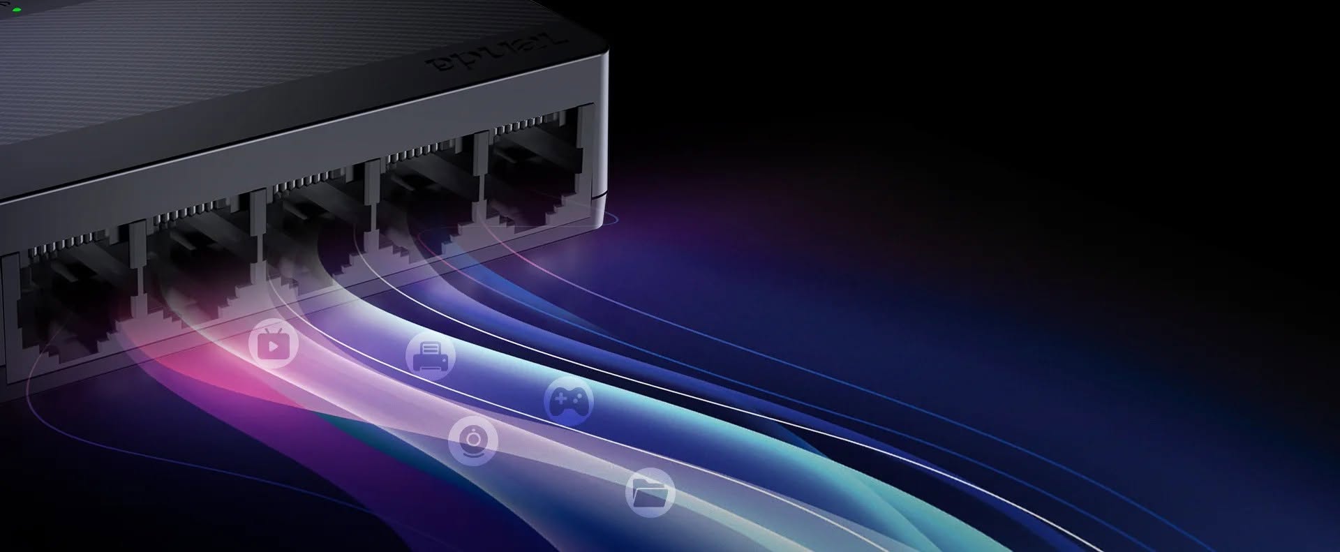5 cổng Gigabit Ethernet trên Switch Tenda SG105