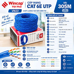 Dây Mạng WINCAP CAT6E UTP VN23 305M – Lõi Đồng