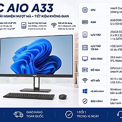 Máy Tính All In One AOC A33 A24A33-2FN2U1F – Core i3-1215U, 8GB, SSD 256GB, 23.8″ FHD IPS