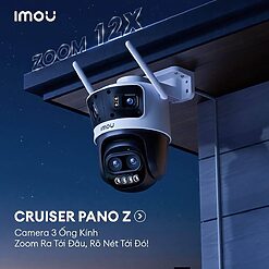 Camera IMOU Cruiser Pano Z 13MP 4 Mắt Zoom 12X, Wi-Fi 6 5GHz – IPC-S76DP-13M0N | Tấn Phát AD