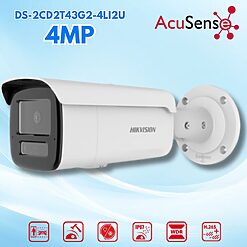 Camera IP Thân Trụ Hikvision DS-2CD2T43G2-4LI2U 4MP AcuSense, Smart Hybrid Light 80m, Mic Kép