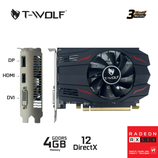 Card màn hình T-WOLF RX 550 4GB GDDR5 - Ảnh 3