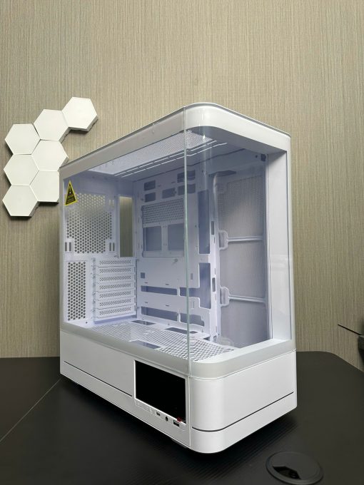 Case JUNGLE LEOPARD AC-02 White (Kính cong/ Màu trắng/ Không fan/ Có màn hình LCD) - Ảnh 5