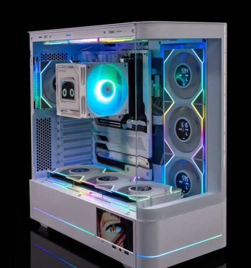 Case JUNGLE LEOPARD AC-02 White (Kính cong/ Màu trắng/ Không fan/ Có màn hình LCD) - Ảnh 4