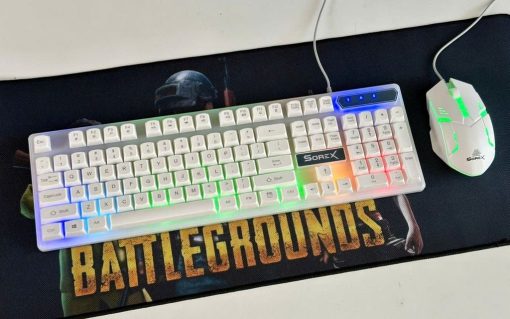 Bàn phím giả cơ Sorex KM2025 LED RGB Trắng - Ảnh 3