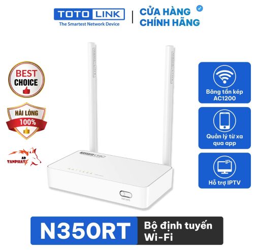 Router Wi-Fi TOTOLINK N350RT – Giải pháp mạng tốc độ cao cho gia đình và văn phòng